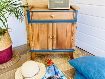 Vente avec paiement en ligne: Chevet  Art déco bleu profond