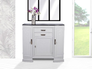 Vente avec paiement en ligne: Buffet Art Déco Gris avec Marbre Noir