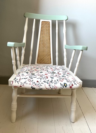 Fauteuil bois et cannage 
