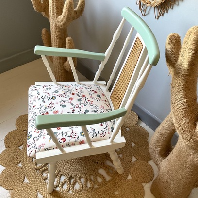 Vente avec paiement en ligne: Fauteuil bois et cannage 