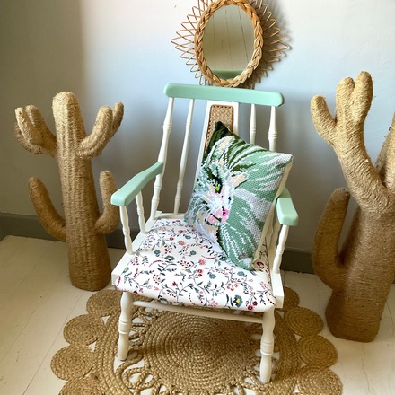 Fauteuil bois et cannage 