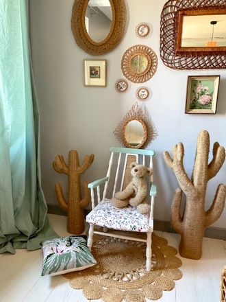 Fauteuil bois et cannage 