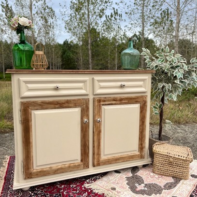 Vente avec paiement en ligne: Buffet beige et chêne