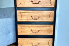 Vente avec paiement en ligne: Chiffonnier 4 tiroirs noir et bois 