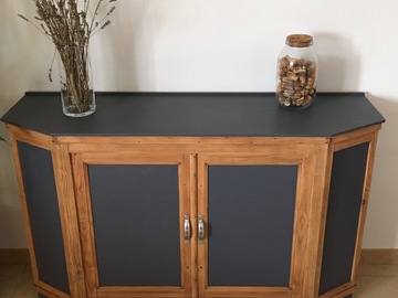 Vente avec paiement en ligne: Buffet bas bleu et bois