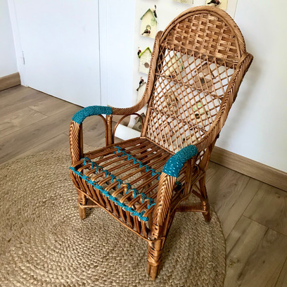 Vente avec paiement en ligne: Fauteuil osier enfant