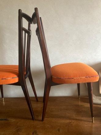 Paire de chaises vintage 60's orange