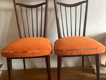 Vente avec paiement en ligne: Paire de chaises vintage 60's orange