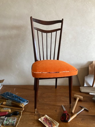 Paire de chaises vintage 60's orange