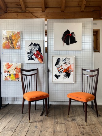 Paire de chaises vintage 60's orange
