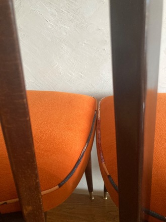 Paire de chaises vintage 60's orange