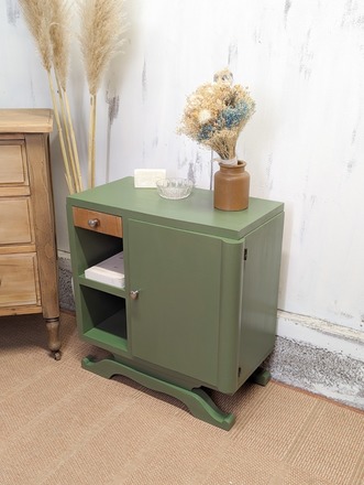 Chevet art déco vert olive