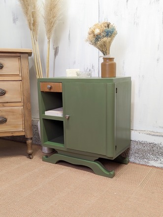Chevet art déco vert olive