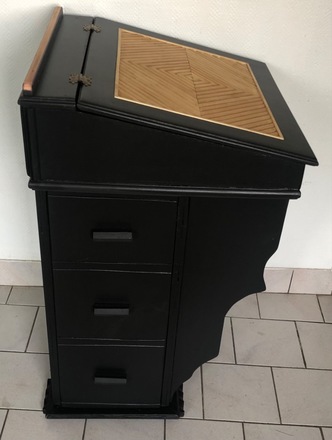 Secrétaire Davenport noir et bois