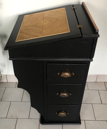 Secrétaire Davenport noir et bois