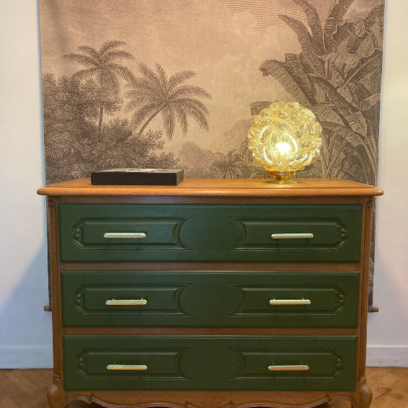 Vente avec paiement en ligne: Grande commode vert olive