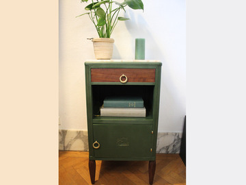 Vente avec paiement en ligne: Table de chevet Art Déco verte et bois