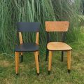 Vente avec paiement en ligne: Duo de chaises bretonnes noires et bois