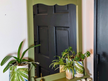 Vente avec paiement en ligne: Miroir vintage robe verte