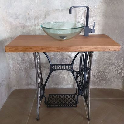 Vente avec paiement en ligne: Meuble vasque salle de bain SINGER et bois