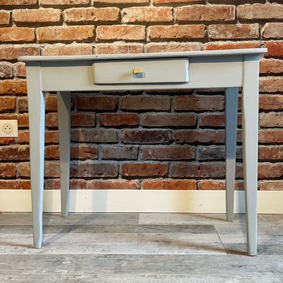 Vente avec paiement en ligne: Table de ferme grise avec tiroir