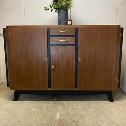 Vente avec paiement en ligne: Buffet style mado vintage bois et noir mat