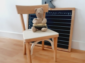 Vente avec paiement en ligne: Chaise bureau enfant Baumann bois et blanche