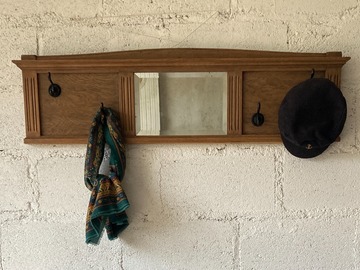 Vente avec paiement en ligne: Porte manteau vintage avec son miroir et patères