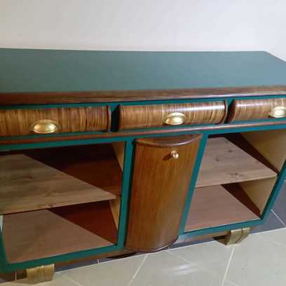 Vente avec paiement en ligne: Buffet vintage vert canard