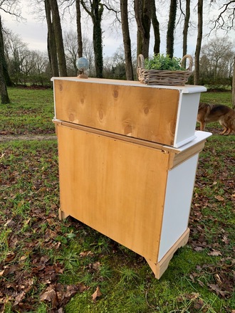 Bureau/Secrétaire bois clair et blanc coton