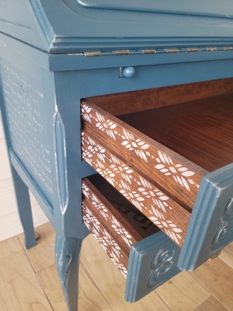 Secrétaire vintage bleu nuit
