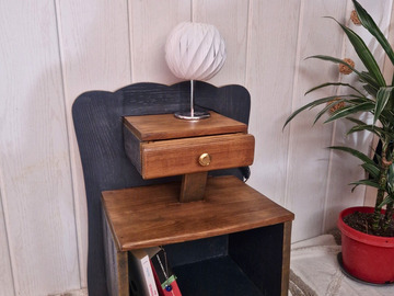 Vente avec paiement en ligne: Table de chevet art déco gris anthracite