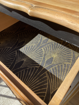 Chiffonnier 4 tiroirs noir et bois 