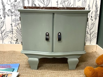 Vente avec paiement en ligne: Chevet Art Déco marbre et vert de gris