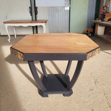 Table à manger art déco octogonale