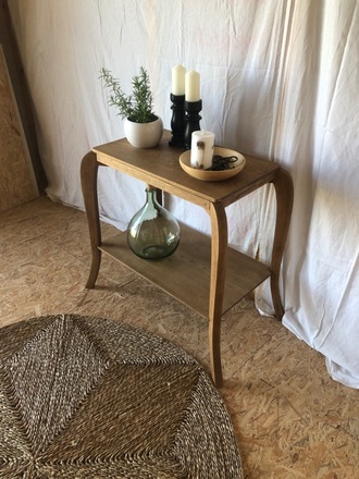 Console rectangulaire vintage chêne massif