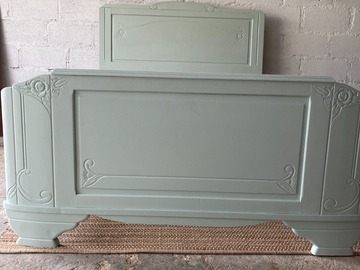 Vente avec paiement en ligne: Cadre de lit art déco bleu vert