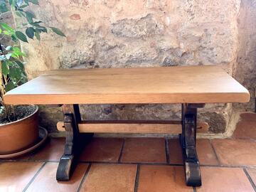 Vente avec paiement en ligne: Table basse monastère bois et patine noire