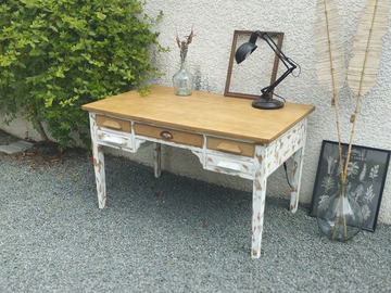 Vente avec paiement en ligne: Grand Bureau Vintage 70's patiné