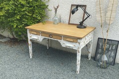 Vente avec paiement en ligne: Grand Bureau Vintage 70's patiné