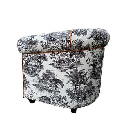 Fauteuil club toile de jouy