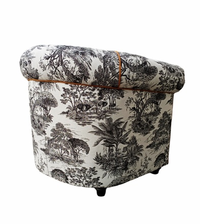 Fauteuil club toile de jouy
