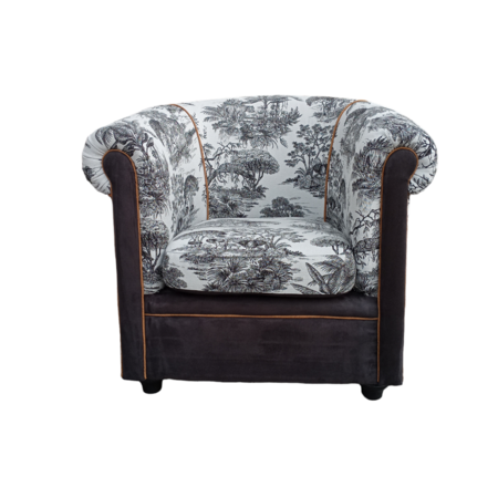 Fauteuil club toile de jouy