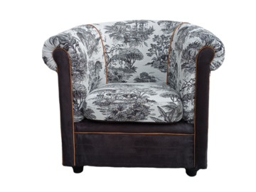 Vente avec paiement en ligne: Fauteuil club toile de jouy