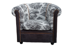 Vente avec paiement en ligne: Fauteuil club toile de jouy