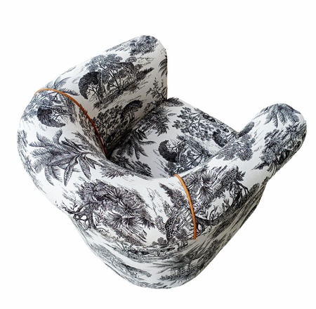 Fauteuil club toile de jouy