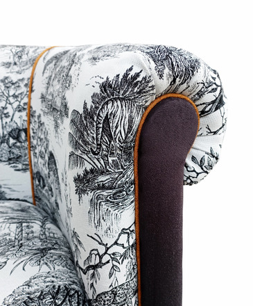 Fauteuil club toile de jouy
