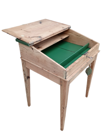 Pupitre/bureau vintage bois et vert 