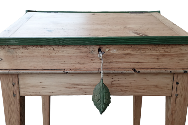 Pupitre/bureau vintage bois et vert 