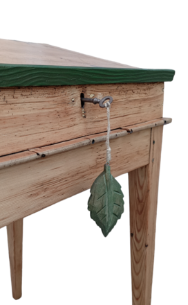 Pupitre/bureau vintage bois et vert 